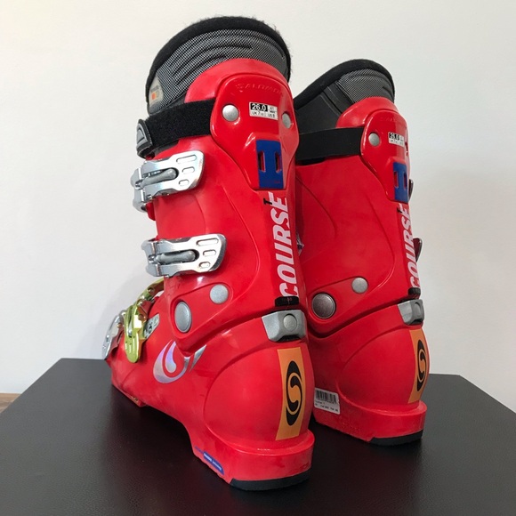 NWT Salomon Course T Snow Ski Boots Flex 41 8 Mens 8 Womens 9 Red 13.5" - Picture 13 of 16